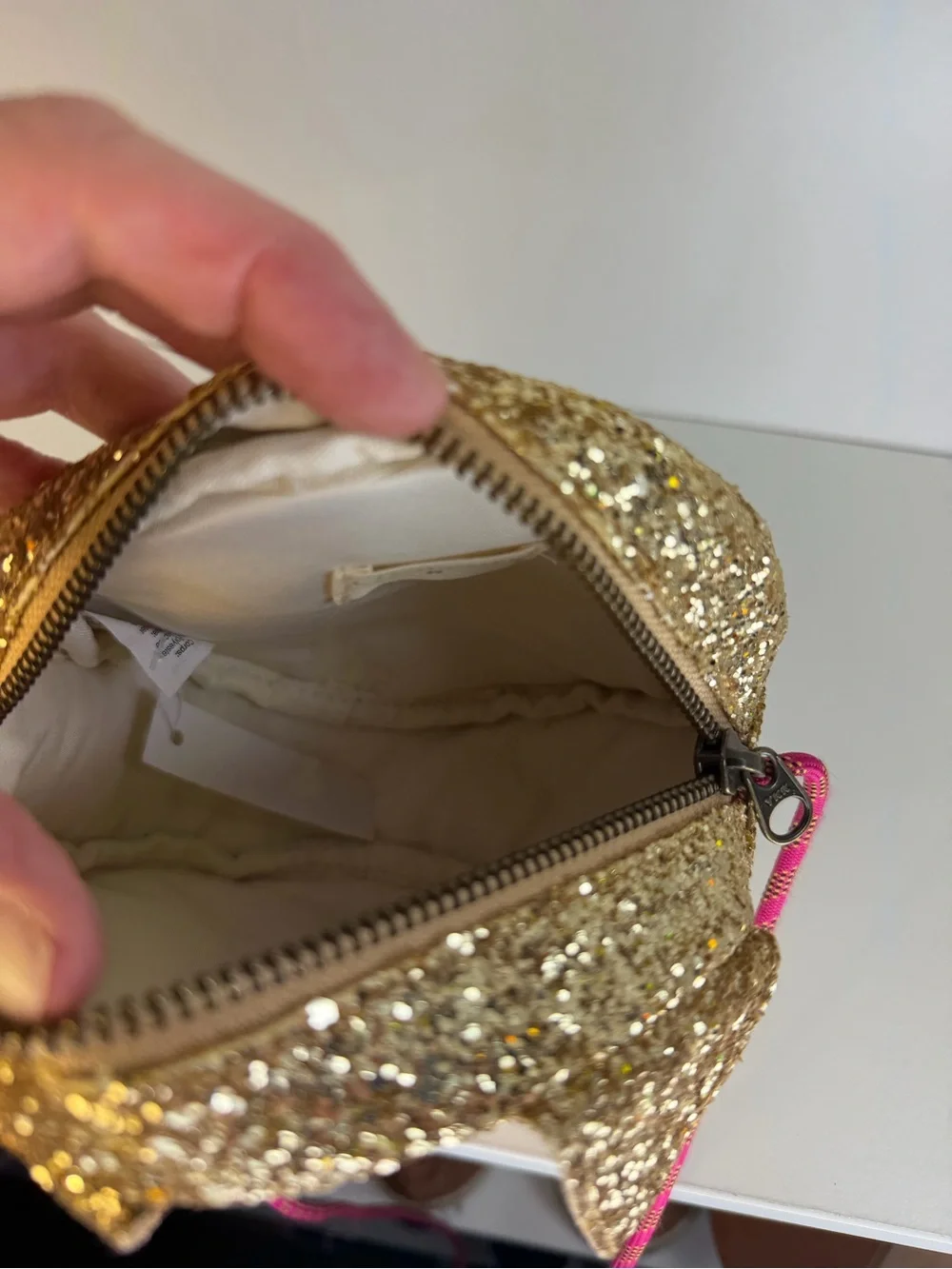 Crewcuts Gold Glitter Heart-Eyes Emoji Mini Crossbody 😍